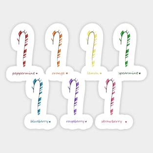 Rainbow Candy Canes Sticker